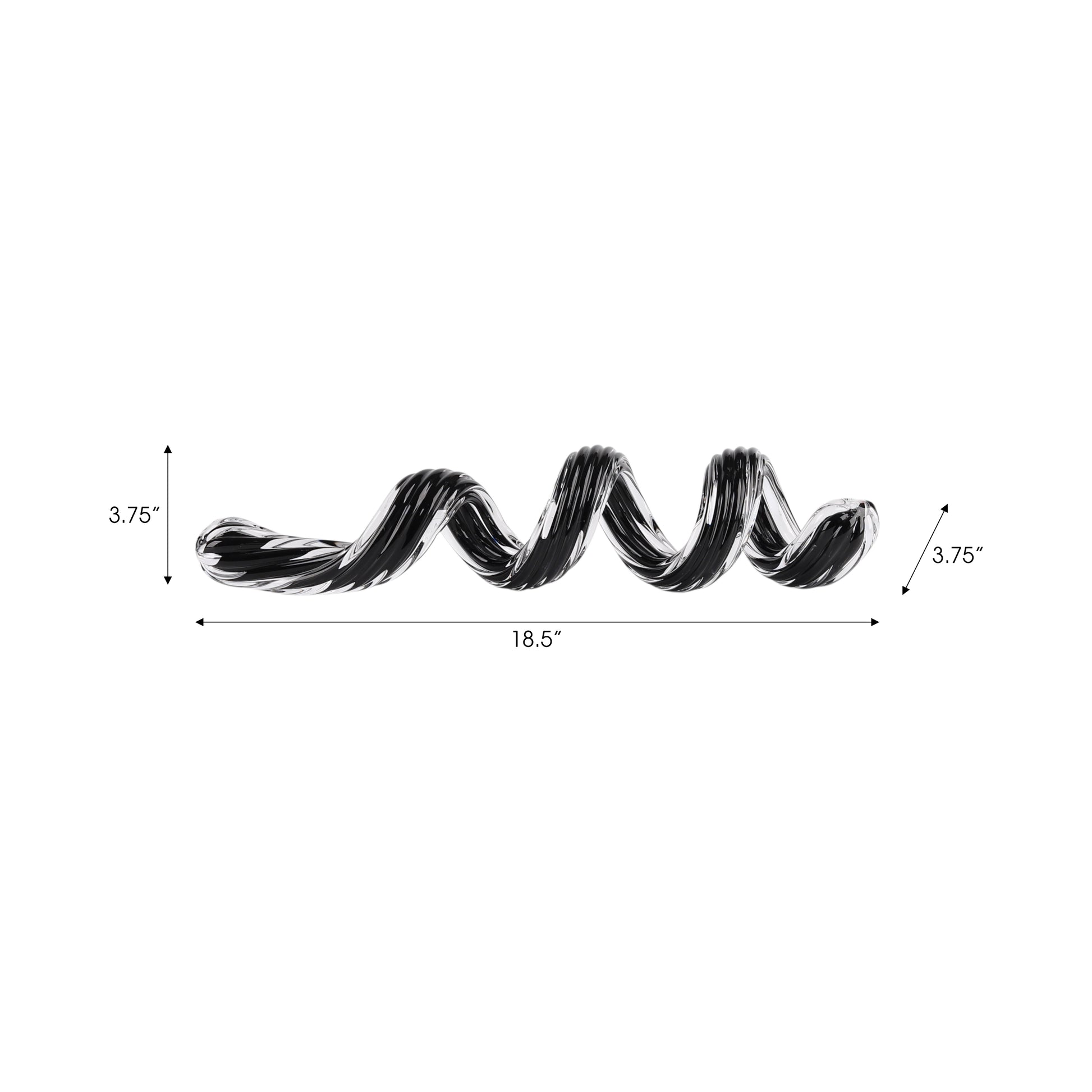 نحت الشريط الزجاجي الأسود / الأحمر لـ شامير Shamir Black/Red Glass Ribbon Sculpture