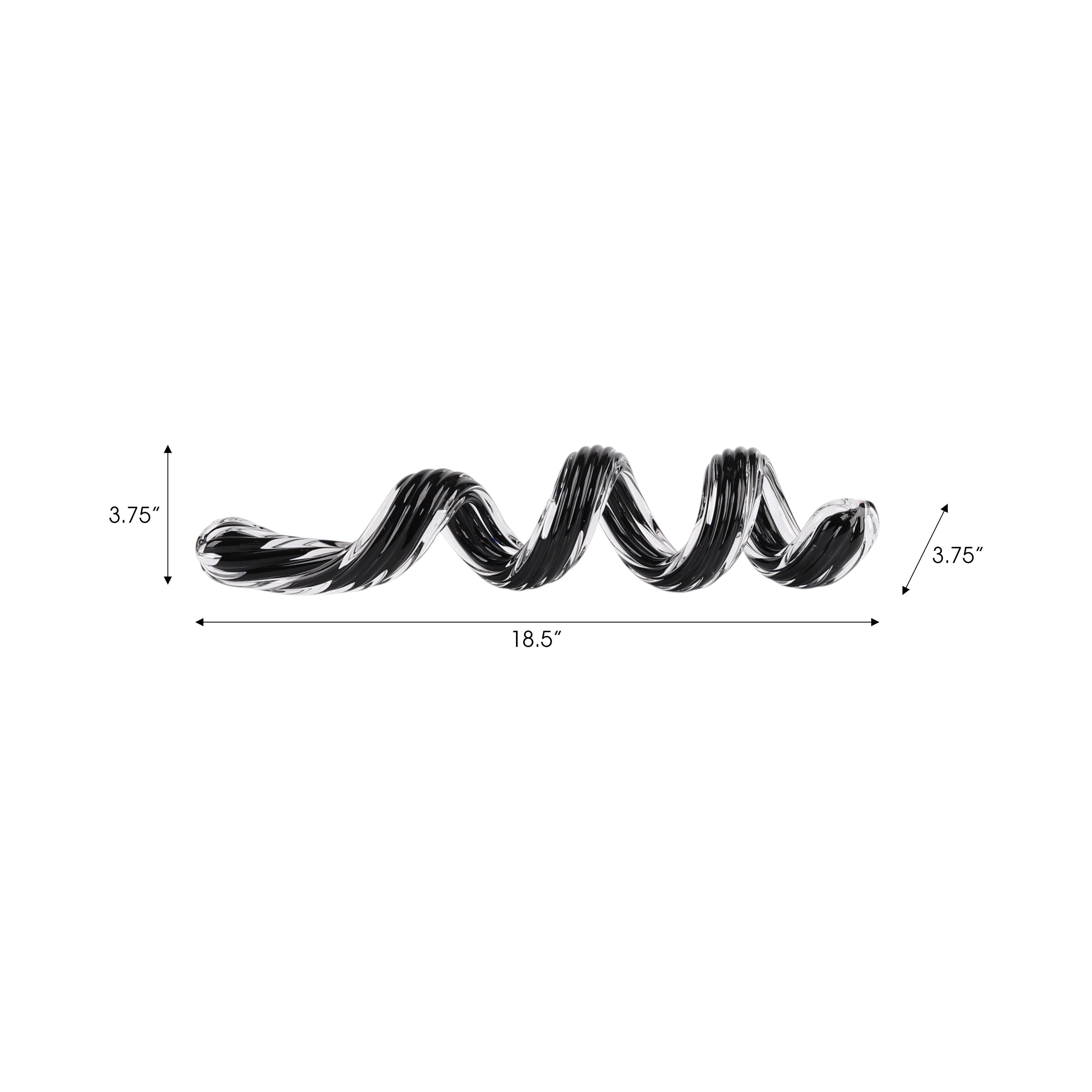 نحت الشريط الزجاجي الأسود / الأحمر لـ شامير Shamir Black/Red Glass Ribbon Sculpture