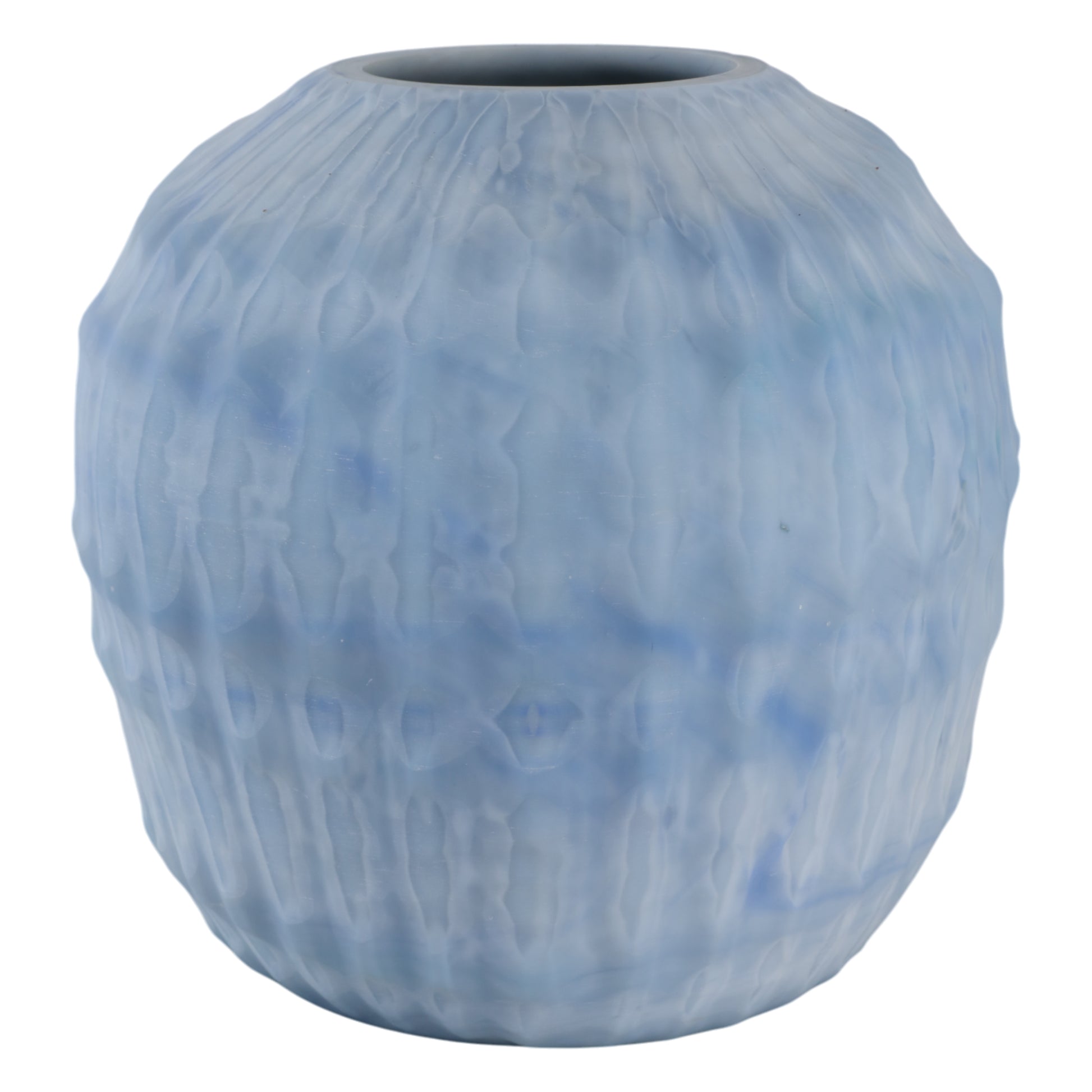 وارويك الزجاج المنحوت مزهرية زرقاء Warwick Blue Carved Glass Vase