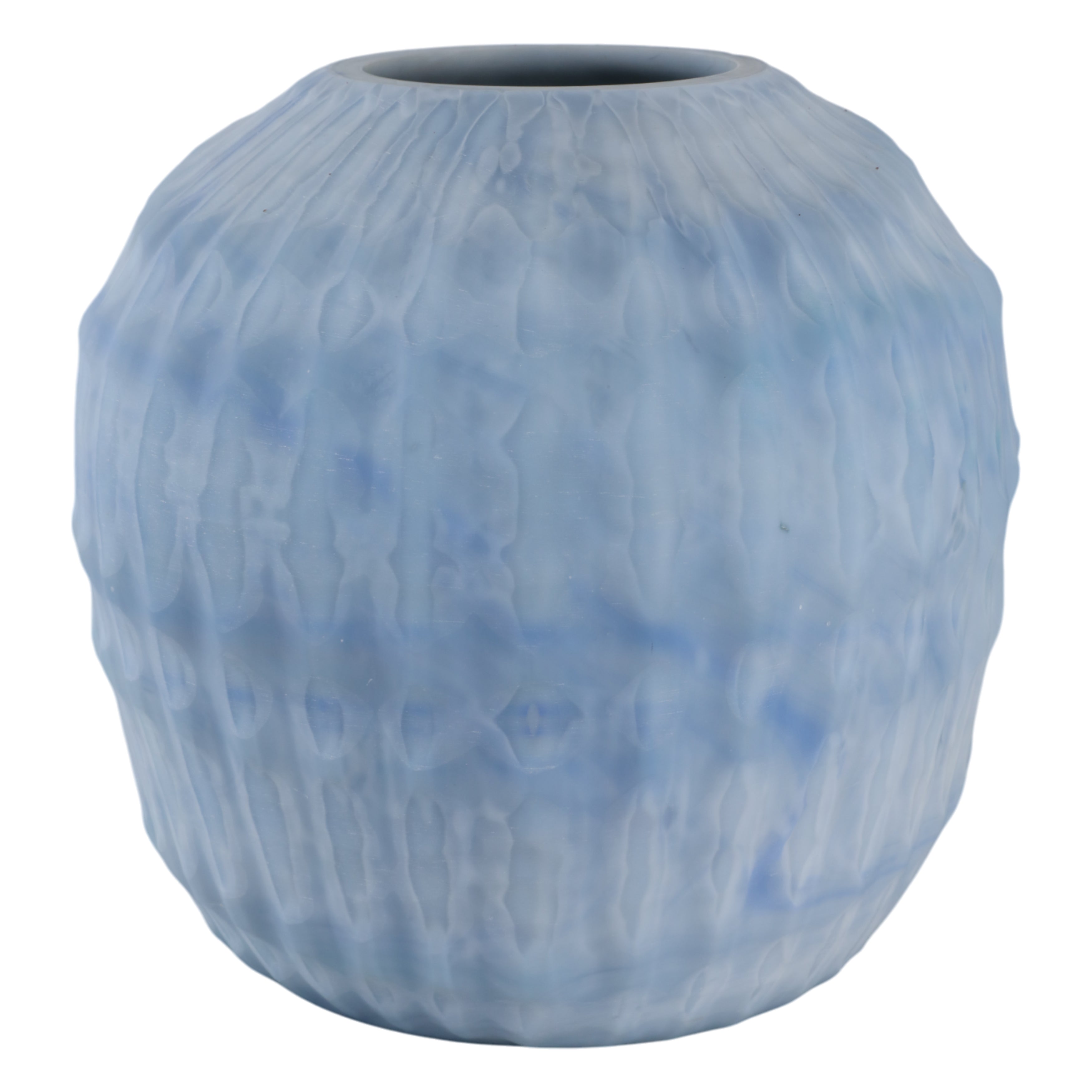 وارويك الزجاج المنحوت مزهرية زرقاء Warwick Blue Carved Glass Vase