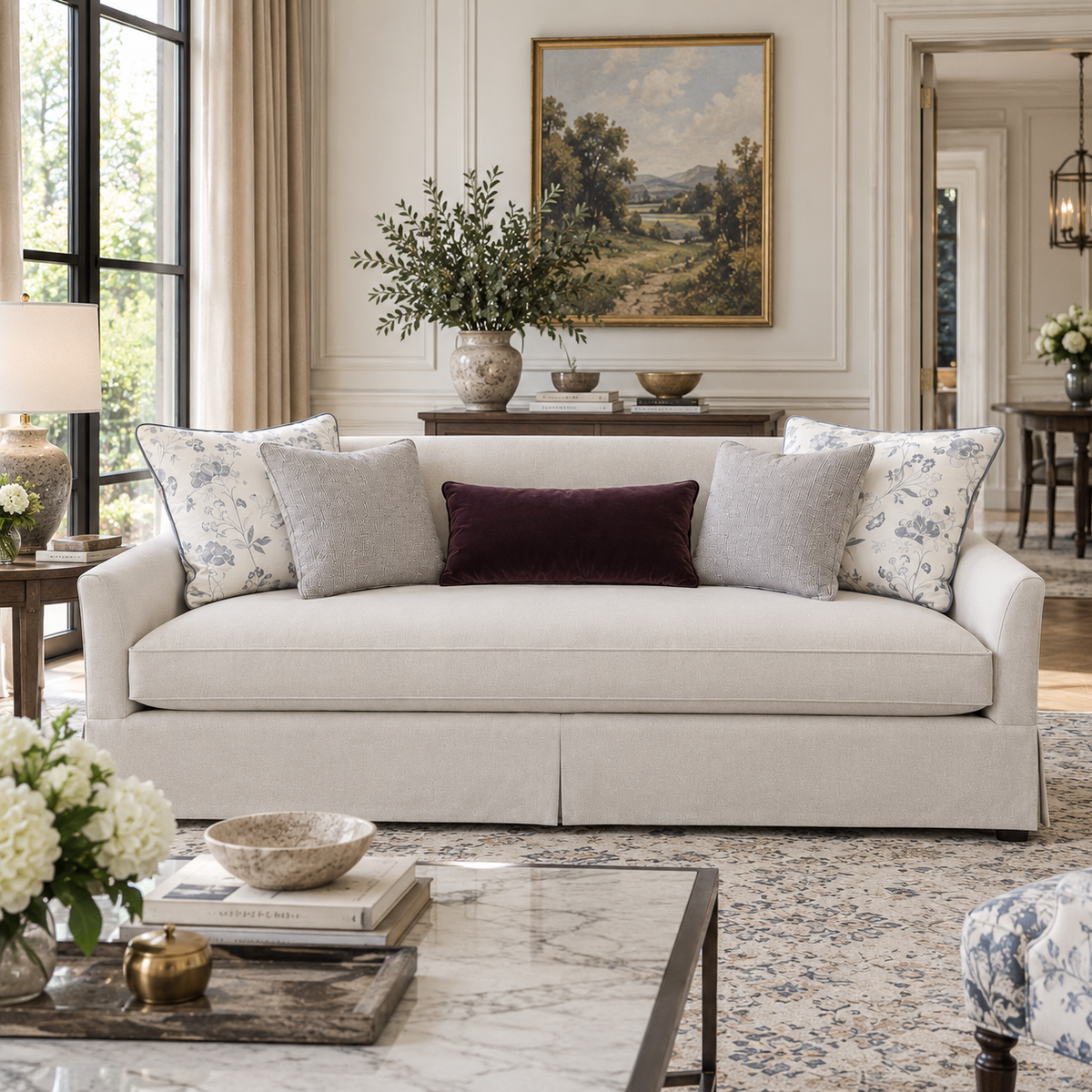 Monroe Beige Sofa 226cm