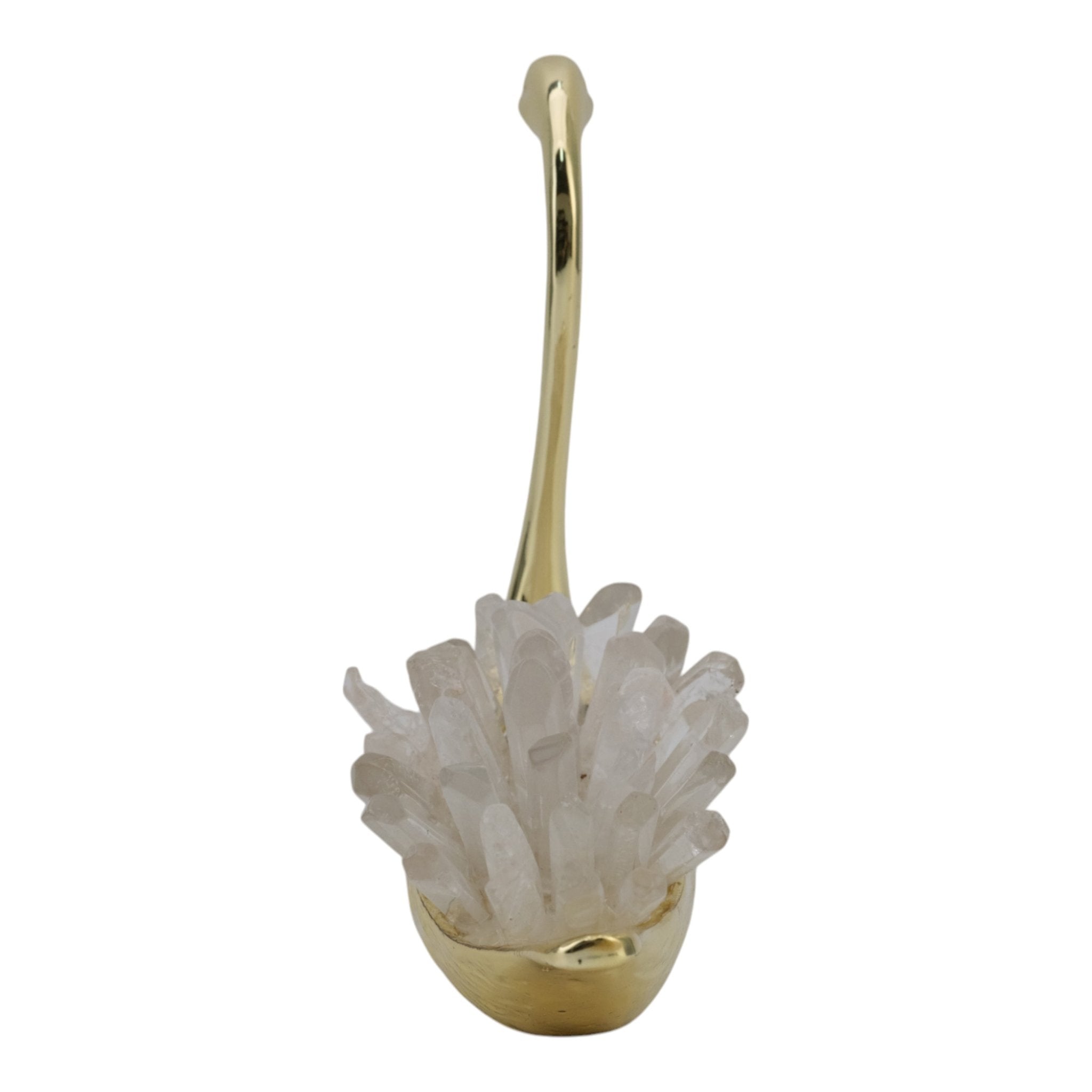 7"cascade Crystal Sitting Swan With Tall Neck Table Decors| Sagebrook Home