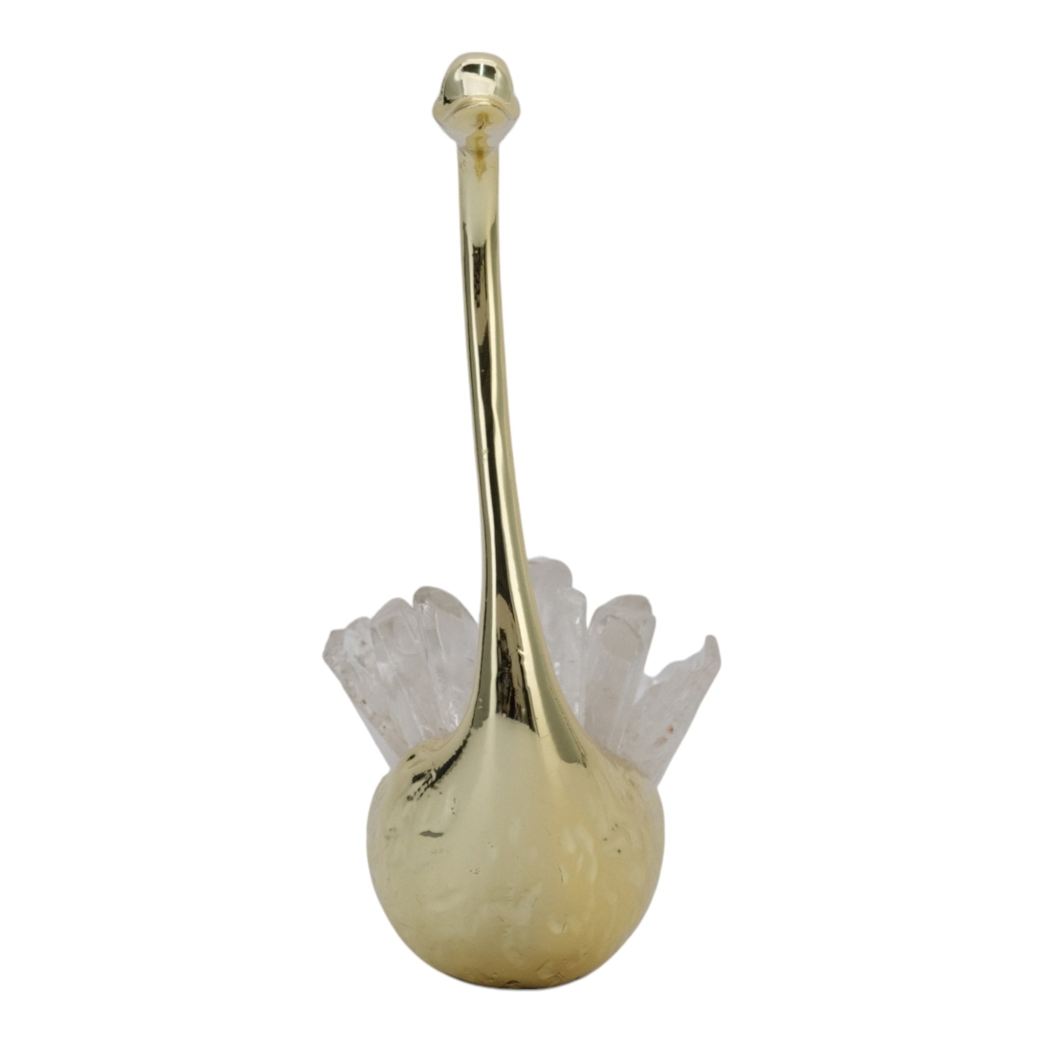 7"cascade Crystal Sitting Swan With Tall Neck Table Decors| Sagebrook Home