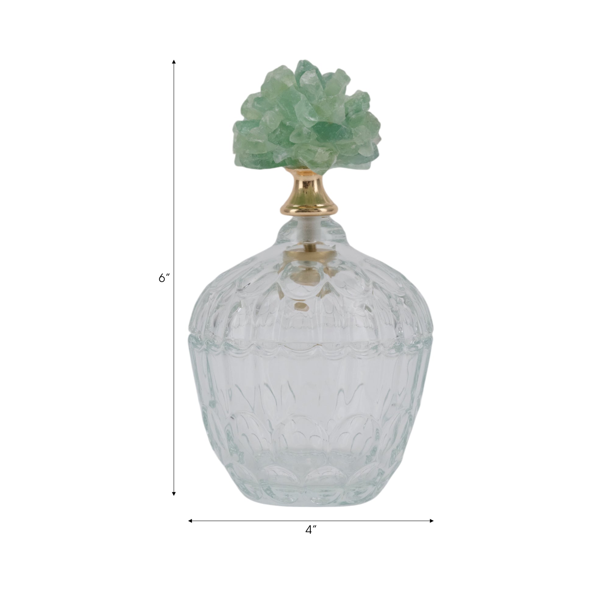 برطمان زجاجي بحجر أخضر لانسلوت Lancelot Green Stone Glass Jar
