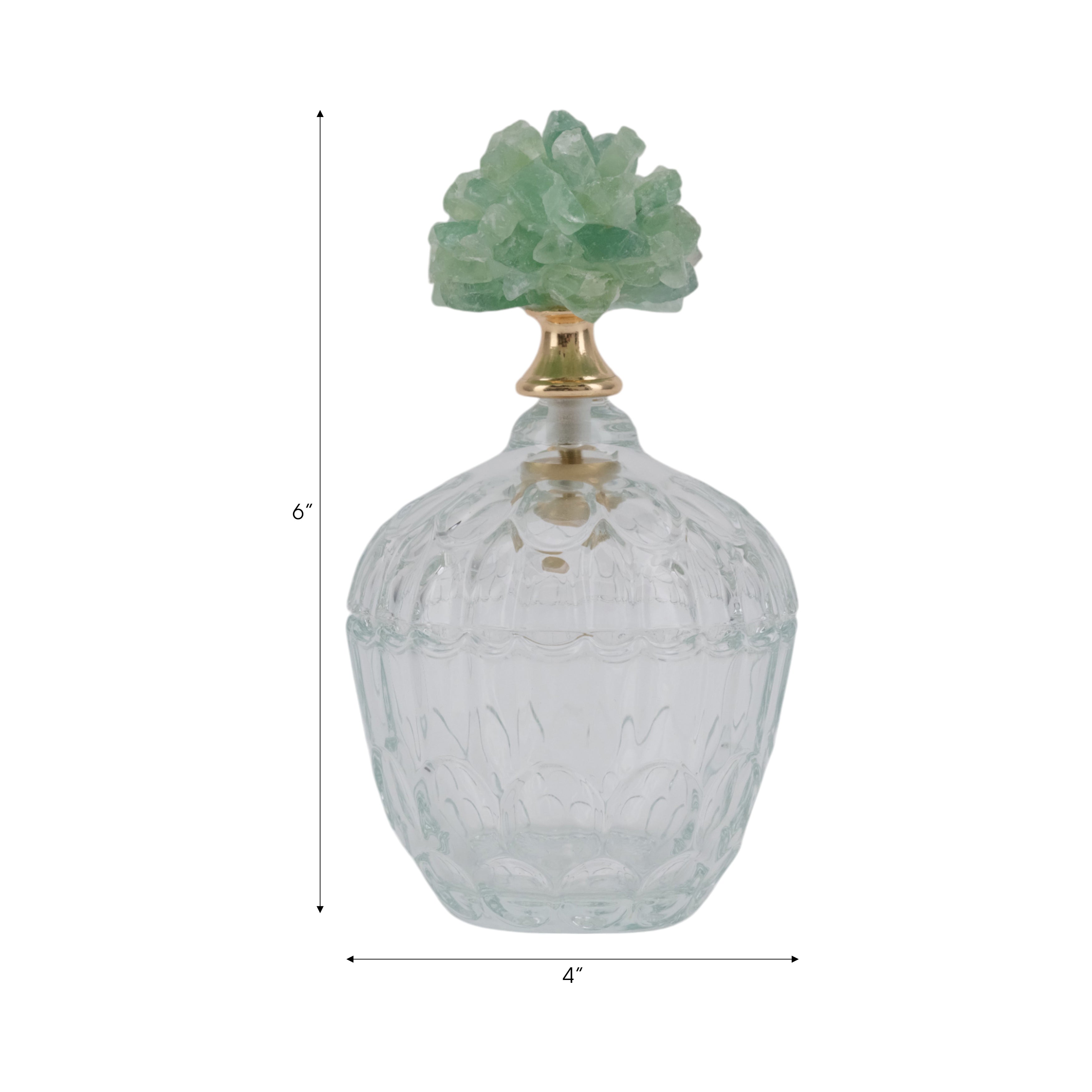 برطمان زجاجي بحجر أخضر لانسلوت Lancelot Green Stone Glass Jar