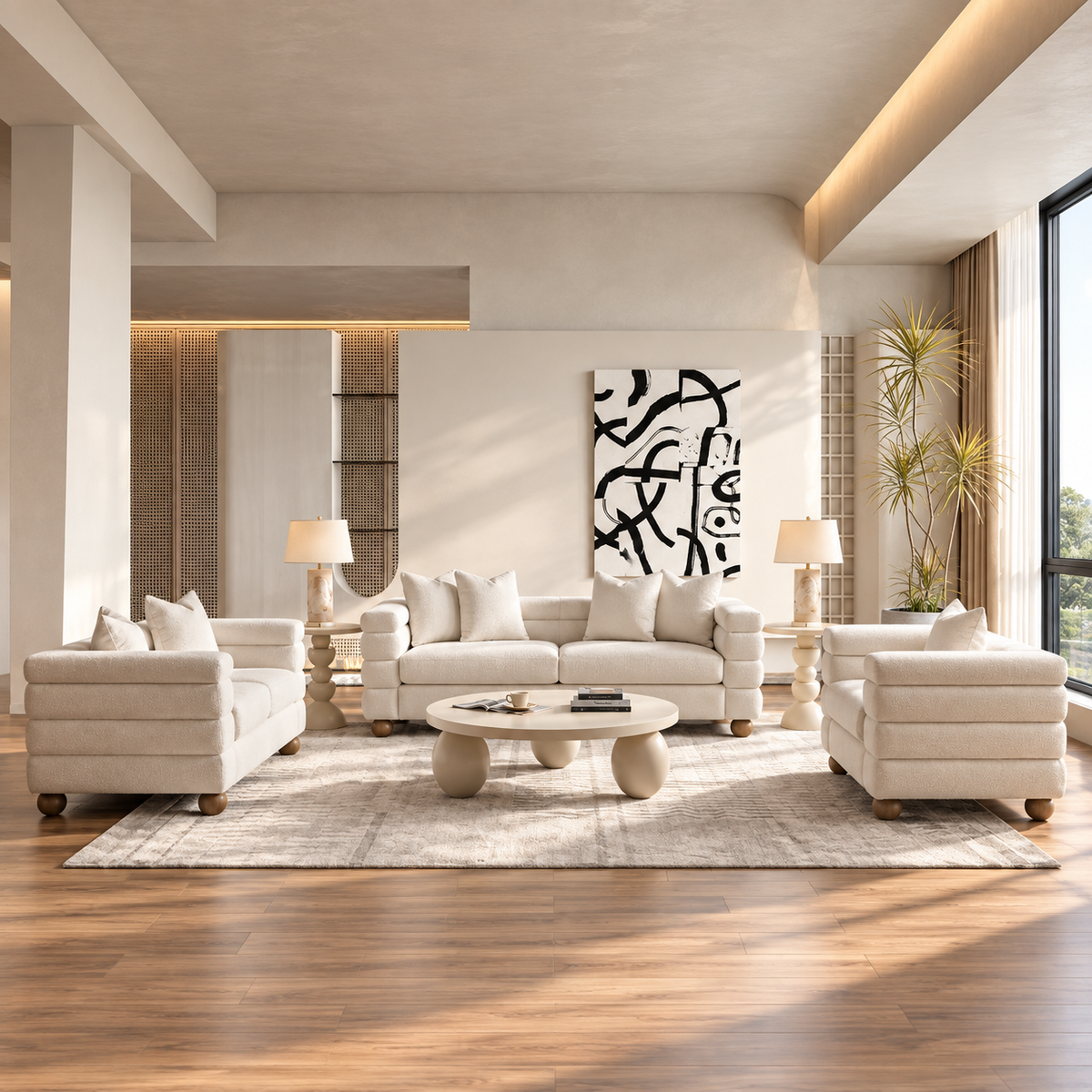 Urban Retreat Cream Sofa Set
