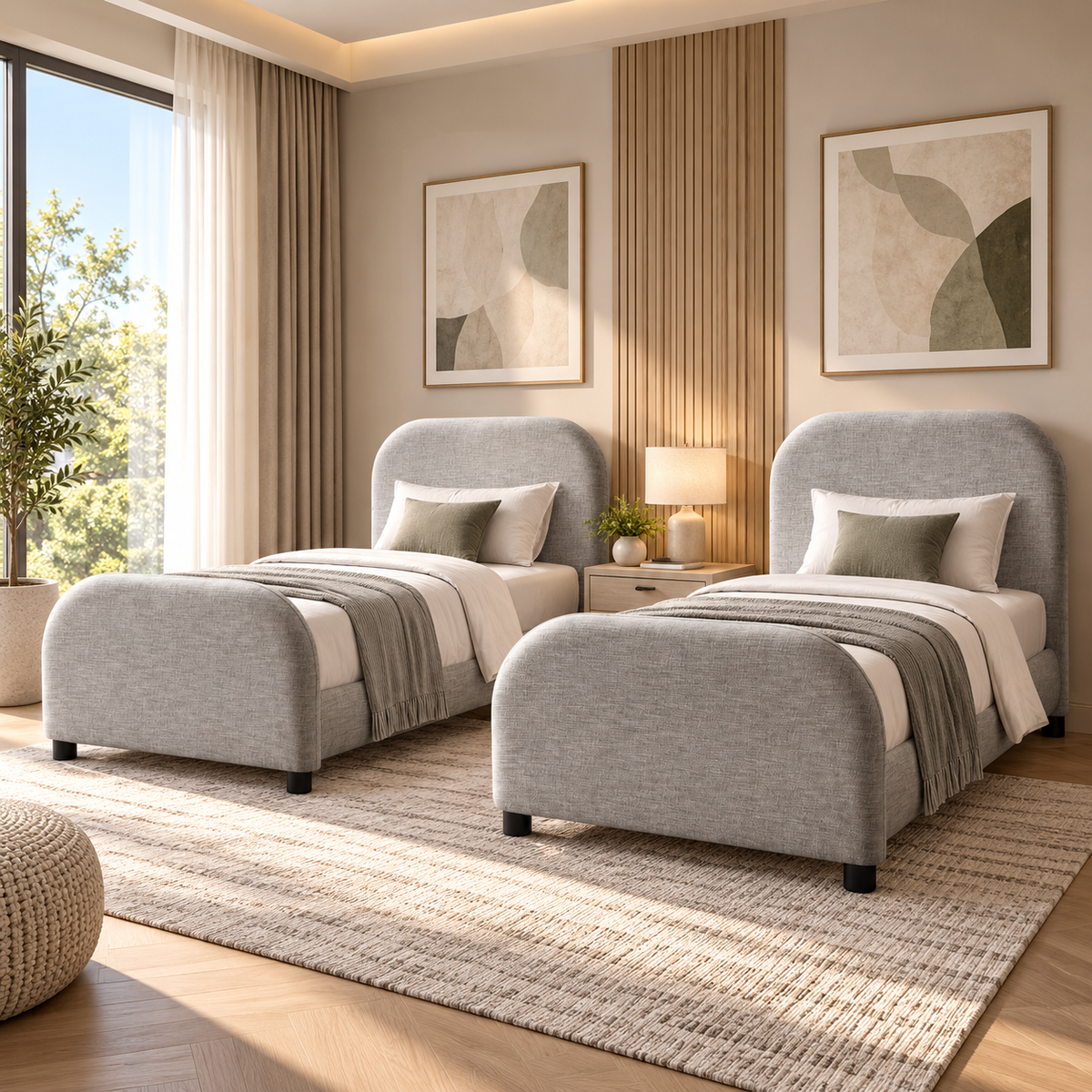 Caelo Grey Bed - Twin