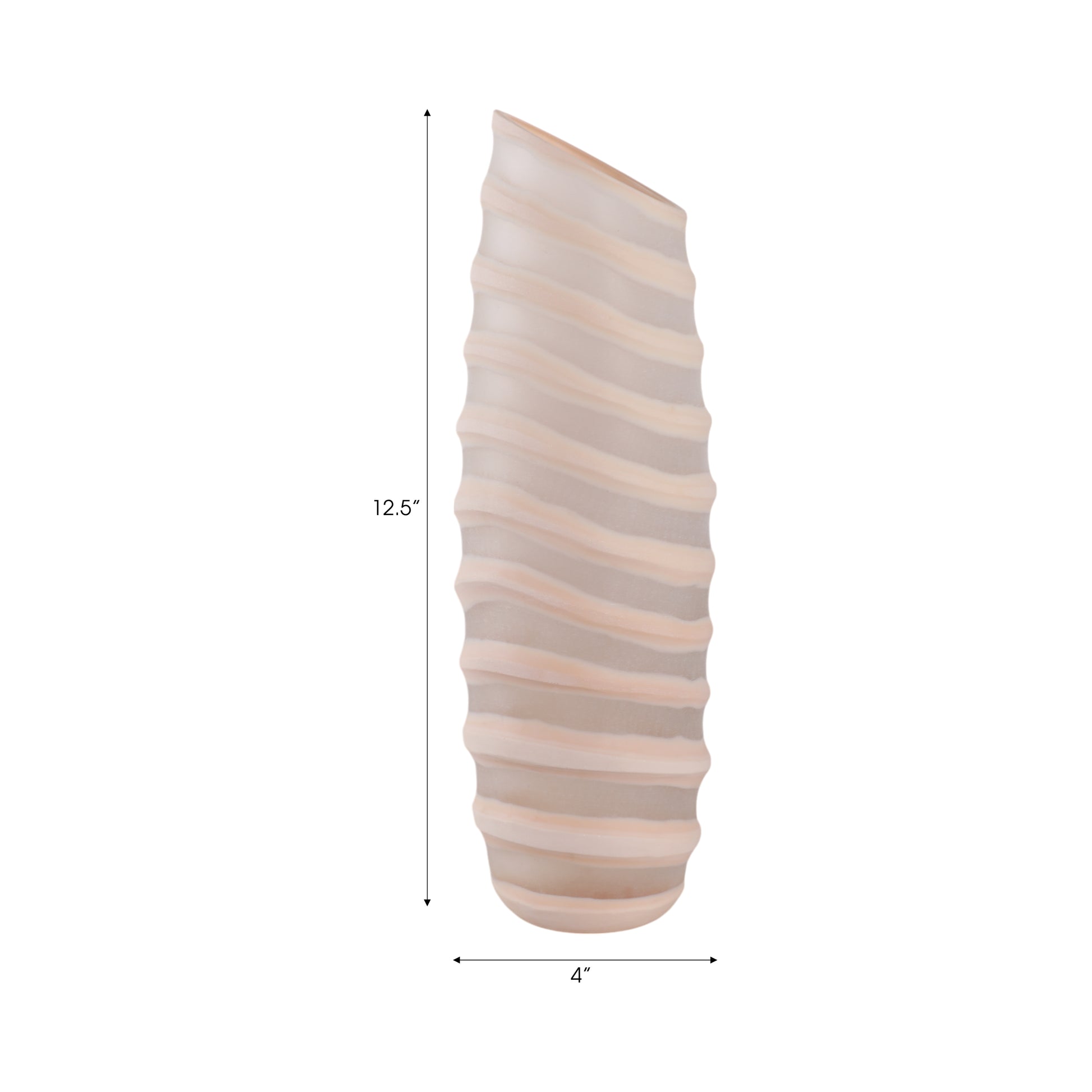 وعاء زجاجي منحوت من ويسترلي ، عاجي Westerly Carved Glass Vase, Ivory