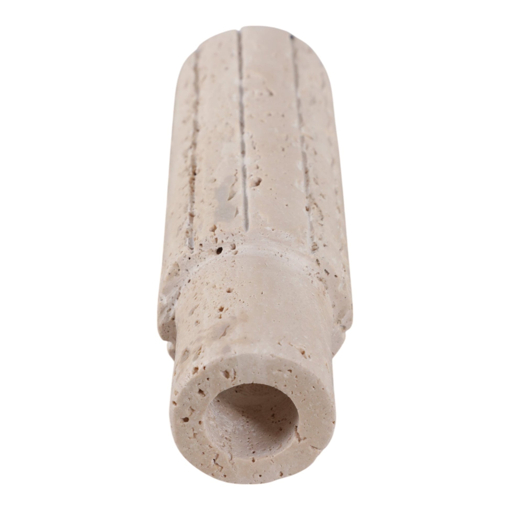 7X2" RAW EDGE TRAVERTINE TAPER HOLDER, TAN Candle Holders| Sagebrook Home
