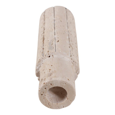 7X2" RAW EDGE TRAVERTINE TAPER HOLDER, TAN - Al Rugaib Furniture