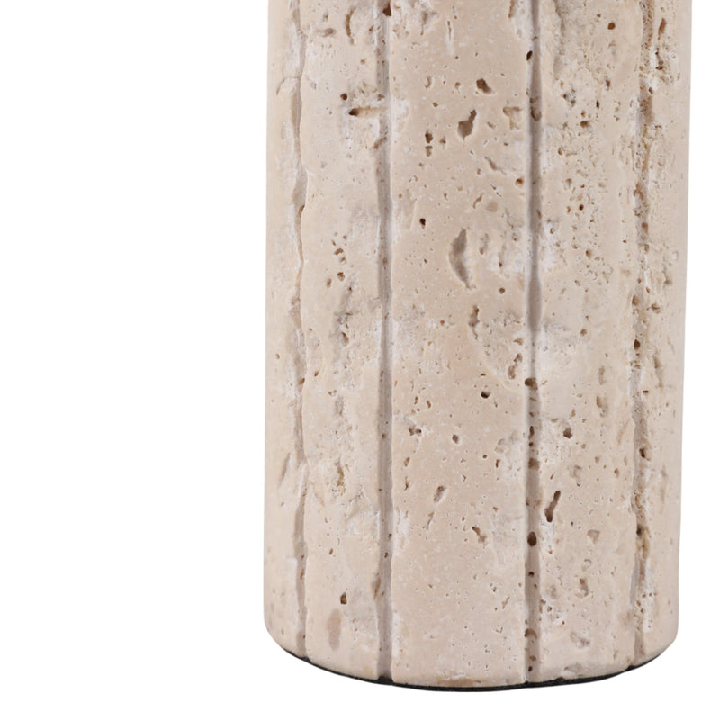 7X2" RAW EDGE TRAVERTINE TAPER HOLDER, TAN - Al Rugaib Furniture