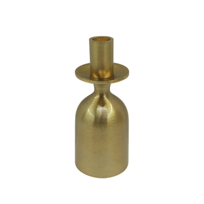 7x3" Wide Base Metal Taper Holder, Gold - Al Rugaib Furniture