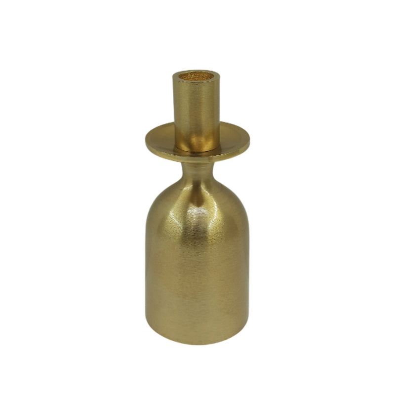 7x3" Wide Base Metal Taper Holder, Gold - Al Rugaib Furniture