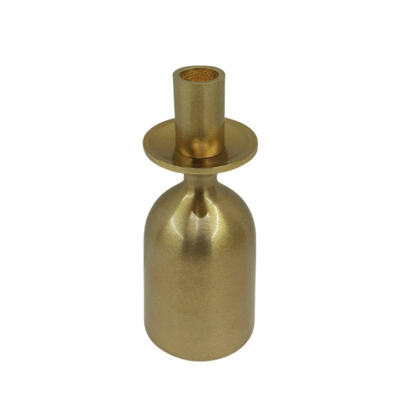 7x3" Wide Base Metal Taper Holder, Gold - Al Rugaib Furniture