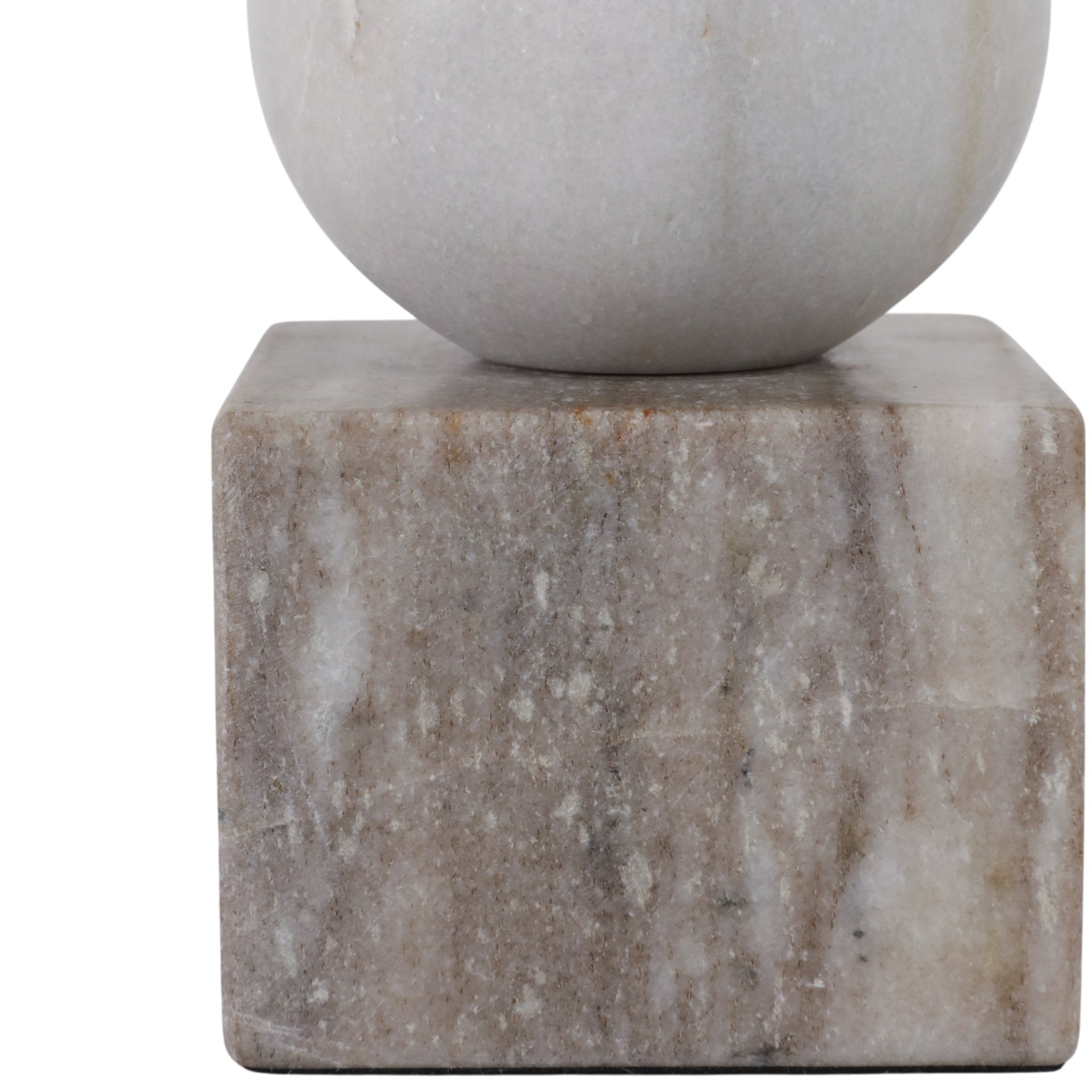 7X4" BALL ON CUBE MARBLE TAPER HOLDER, MULTI Candle Holders| Sagebrook Home
