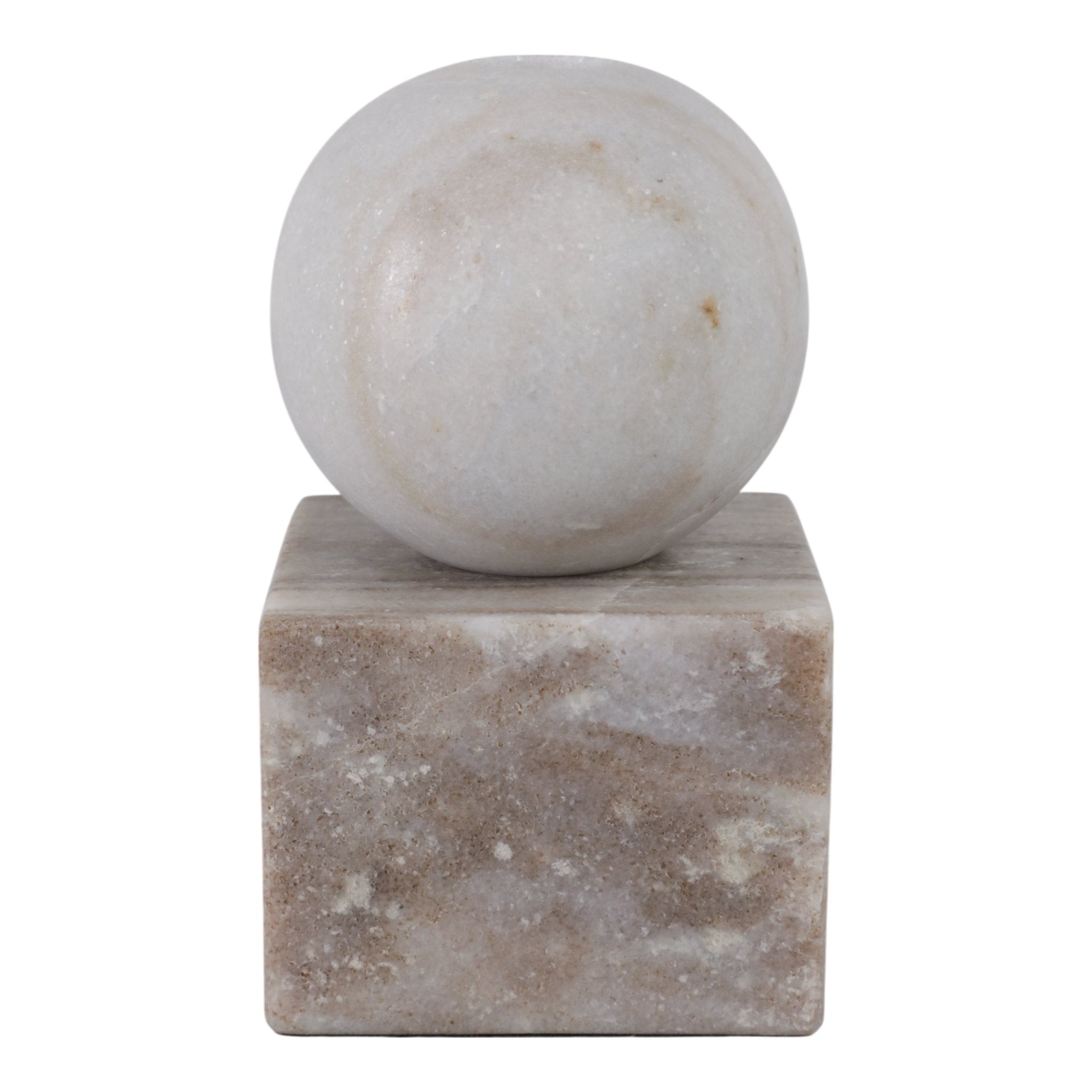 7X4" BALL ON CUBE MARBLE TAPER HOLDER, MULTI Candle Holders| Sagebrook Home