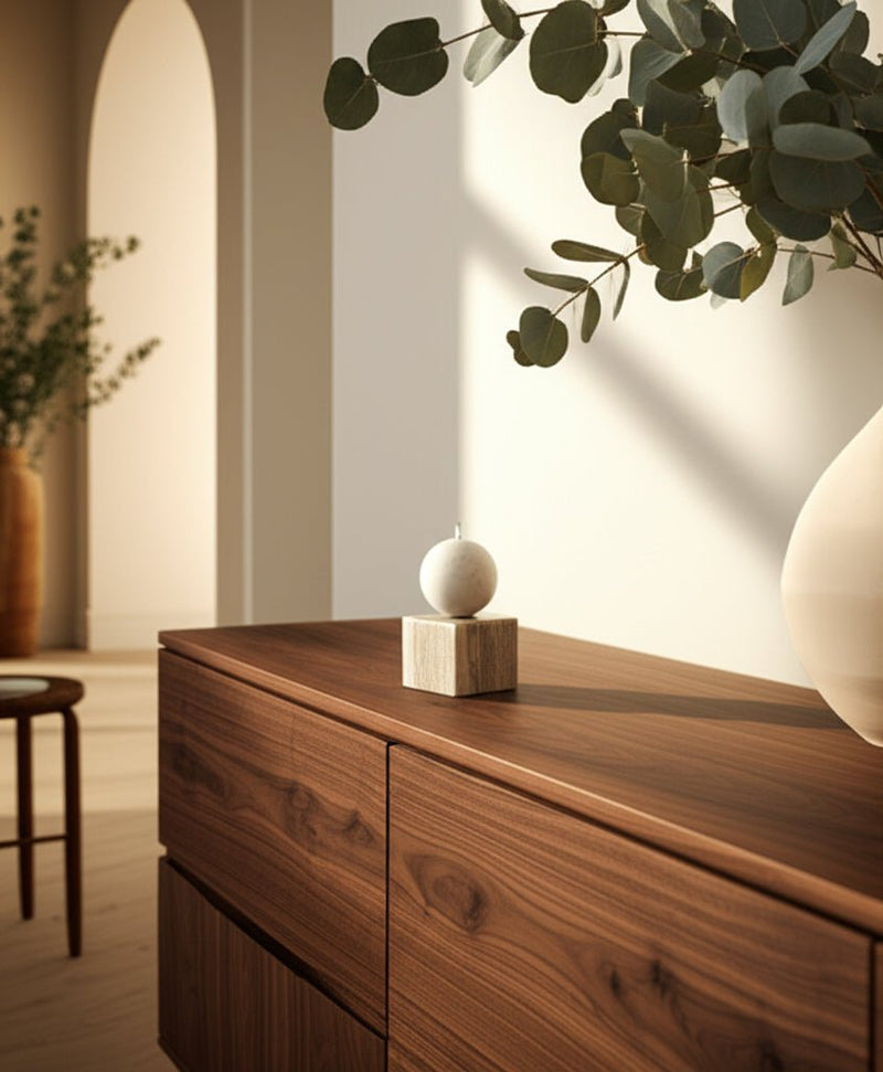 7X4" BALL ON CUBE MARBLE TAPER HOLDER, MULTI - Al Rugaib Furniture