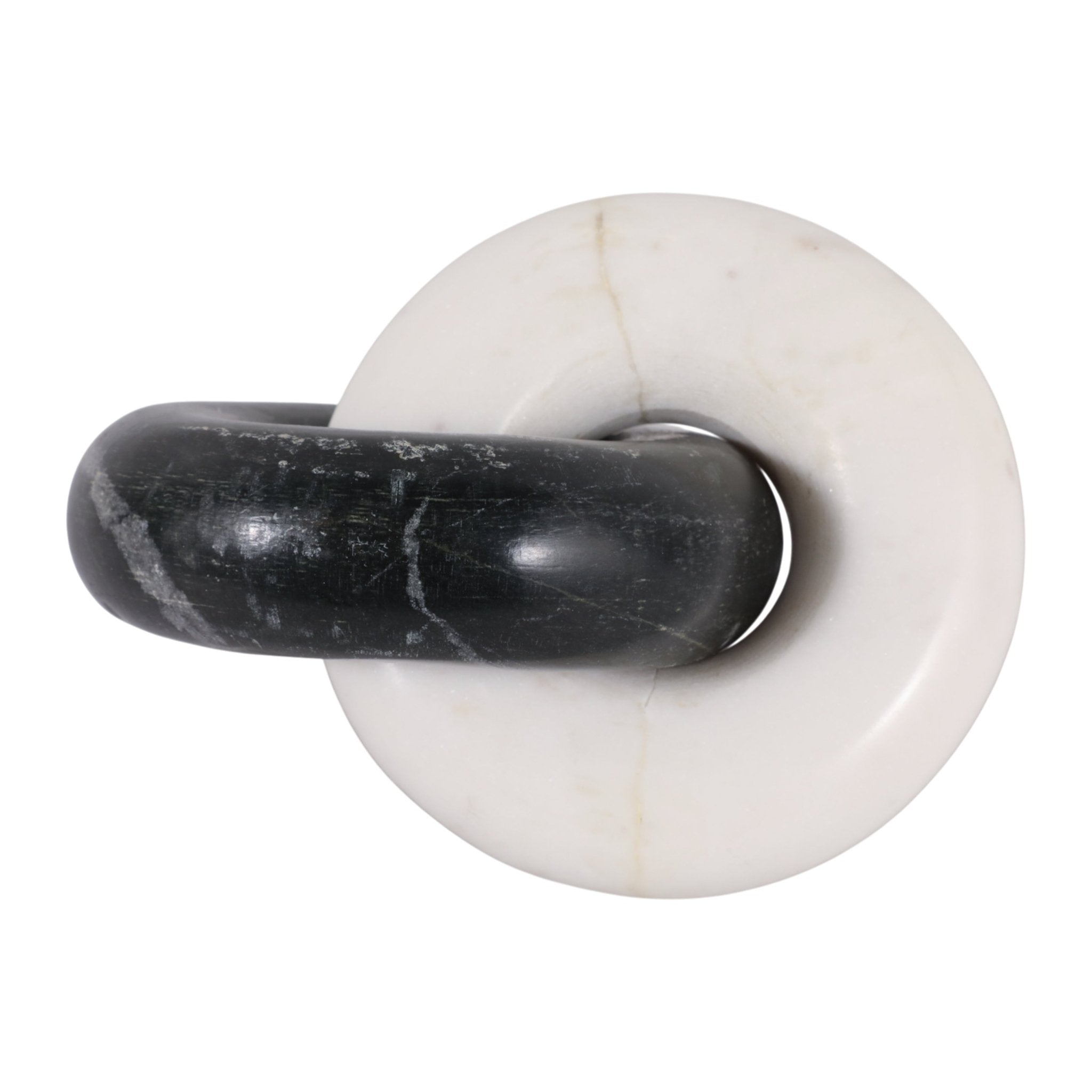 7x4" Double Ring Marble Chain, Black/white Table Decors| Sagebrook Home