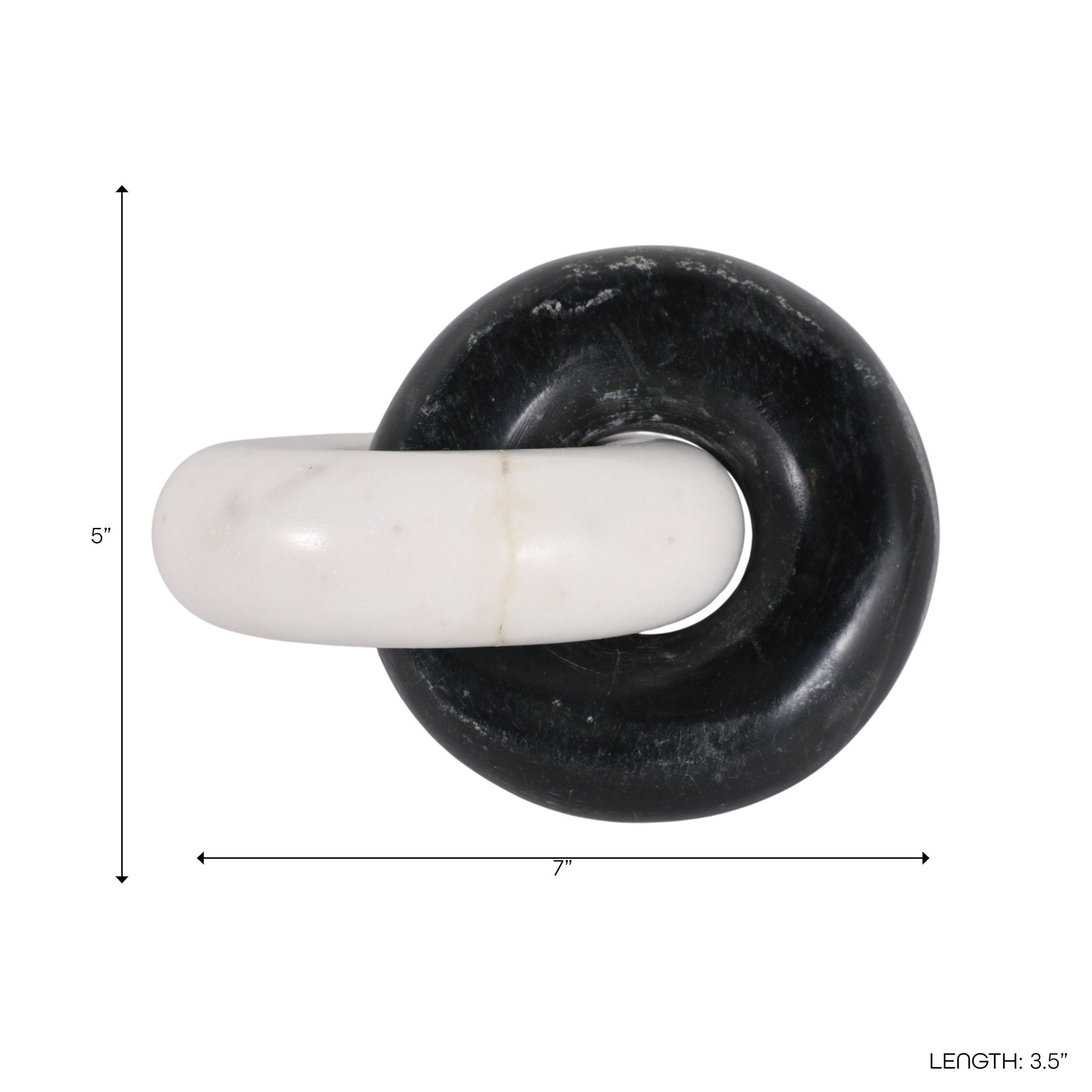 7x4" Double Ring Marble Chain, Black/white Table Decors| Sagebrook Home