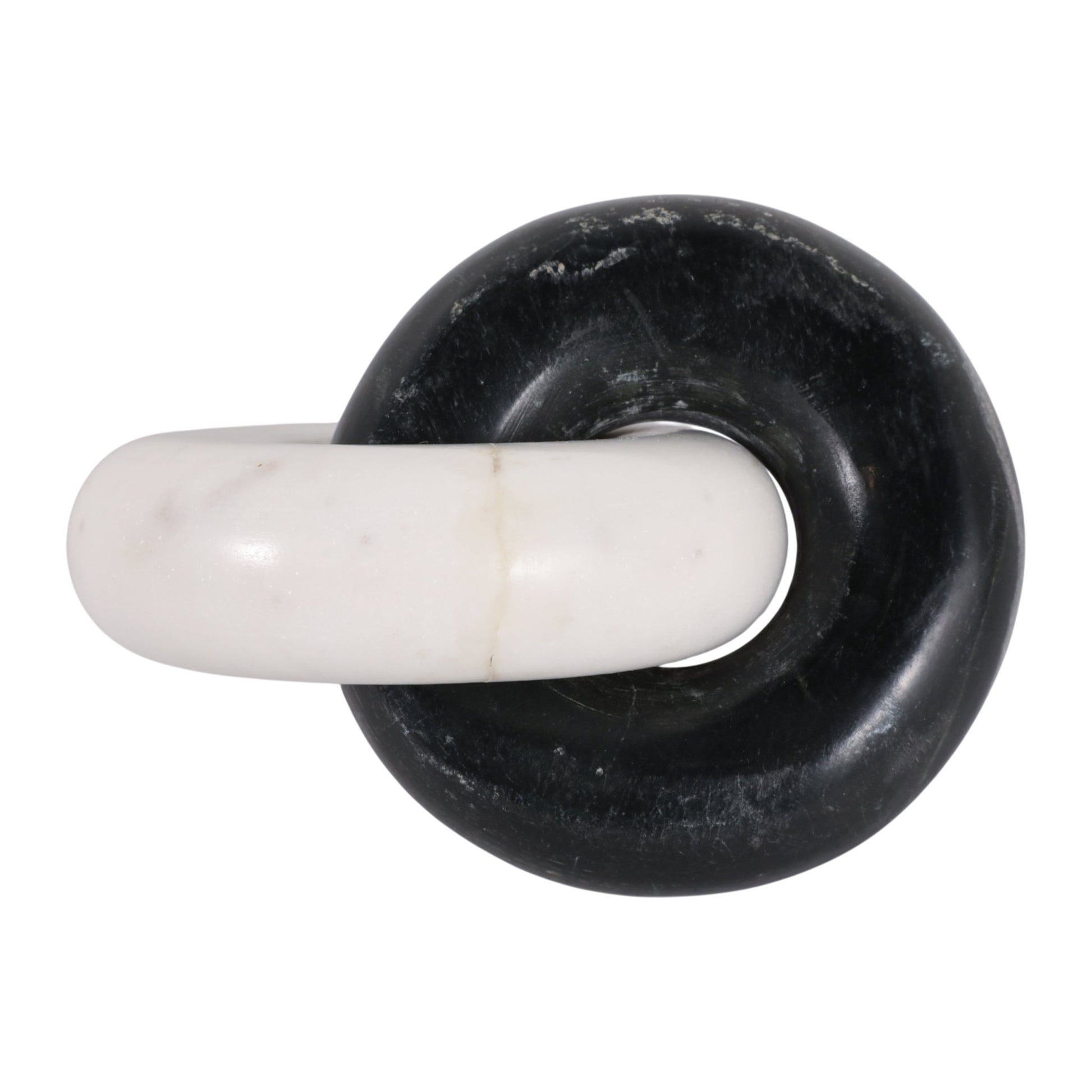 7x4" Double Ring Marble Chain, Black/white Table Decors| Sagebrook Home