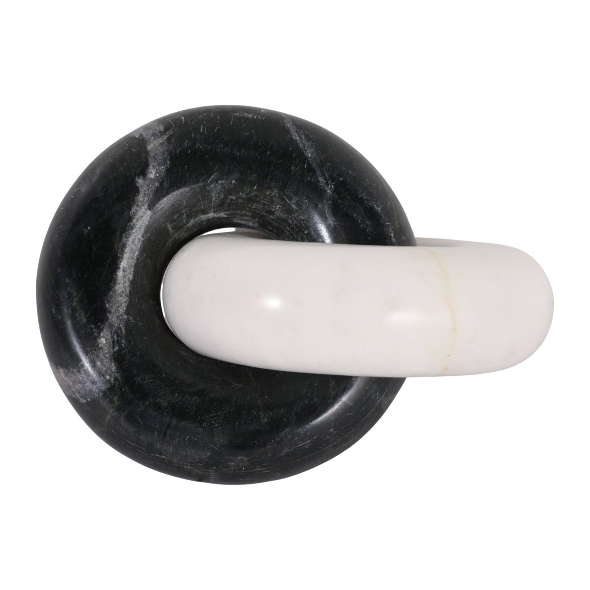 7x4" Double Ring Marble Chain, Black/white Table Decors| Sagebrook Home