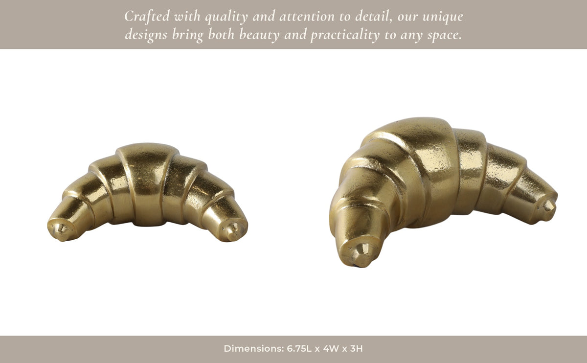 7x4" Metal Croissant, Gold Table Decors| Sagebrook Home