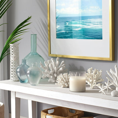 7x6" 65 Oz Jasmine Frosted Glass Candle, Clear - Al Rugaib Furniture