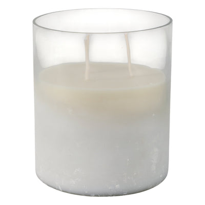 7x6" 65 Oz Jasmine Frosted Glass Candle, Clear - Al Rugaib Furniture