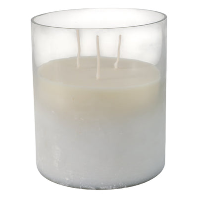 7x6" 65 Oz Jasmine Frosted Glass Candle, Clear - Al Rugaib Furniture