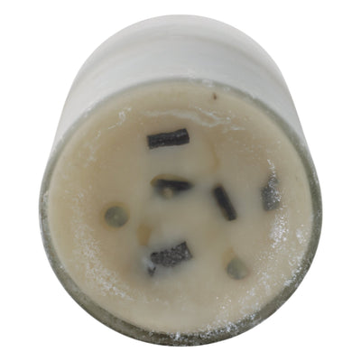 7x6" 65 Oz Jasmine Frosted Glass Candle, Clear - Al Rugaib Furniture