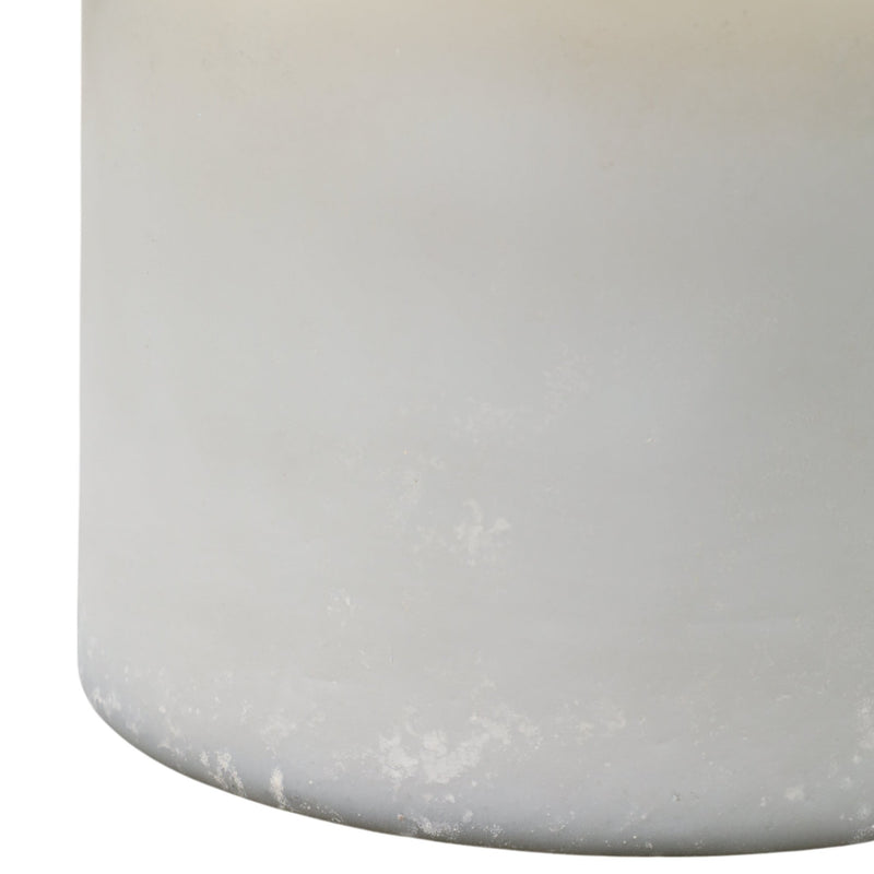 7x6" 65 Oz Jasmine Frosted Glass Candle, Clear - Al Rugaib Furniture