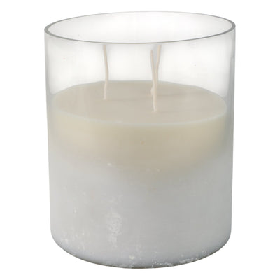 7x6" 65 Oz Jasmine Frosted Glass Candle, Clear - Al Rugaib Furniture