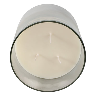 7x6" 65 Oz Jasmine Frosted Glass Candle, Clear - Al Rugaib Furniture