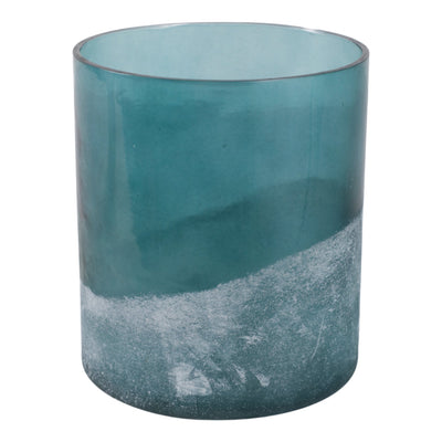 7x6" Frosted Bottom Hurricane, Blue - Al Rugaib Furniture