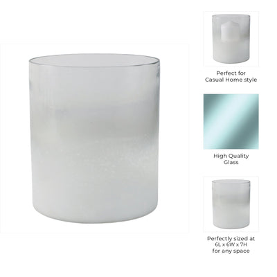 7x6" Frosted Bottom Hurricane, Clear - Al Rugaib Furniture