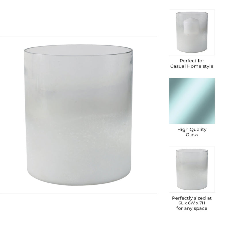 7x6" Frosted Bottom Hurricane, Clear - Al Rugaib Furniture