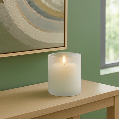 7x6" Frosted Bottom Hurricane, Clear - Al Rugaib Furniture