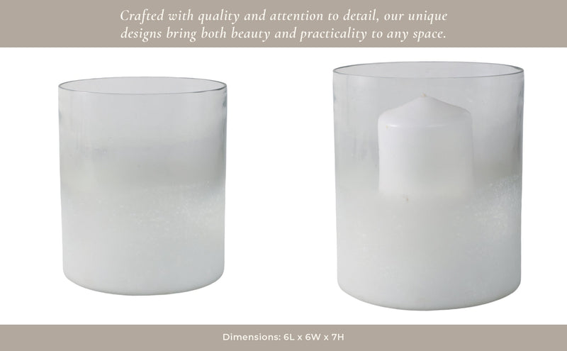 7x6" Frosted Bottom Hurricane, Clear - Al Rugaib Furniture