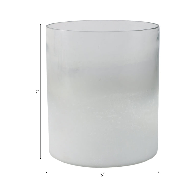 7x6" Frosted Bottom Hurricane, Clear - Al Rugaib Furniture