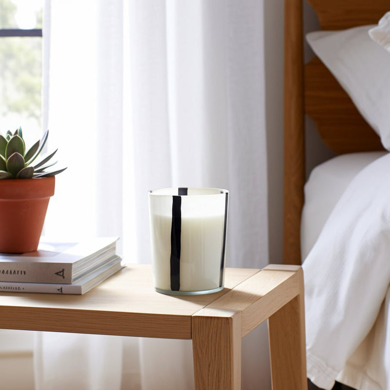 7x9" 105 Oz Red Currant & Oak Candle, White/black - Al Rugaib Furniture