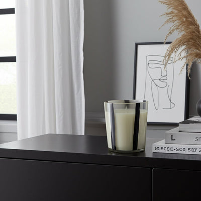 7x9" 105 Oz Red Currant & Oak Candle, White/black - Al Rugaib Furniture