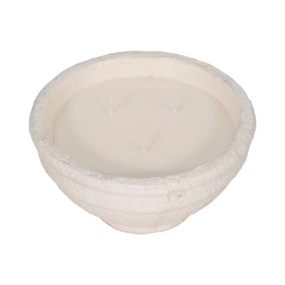 8" 16 Oz Spiced Cranberry Bowl Candle, White - Al Rugaib Furniture