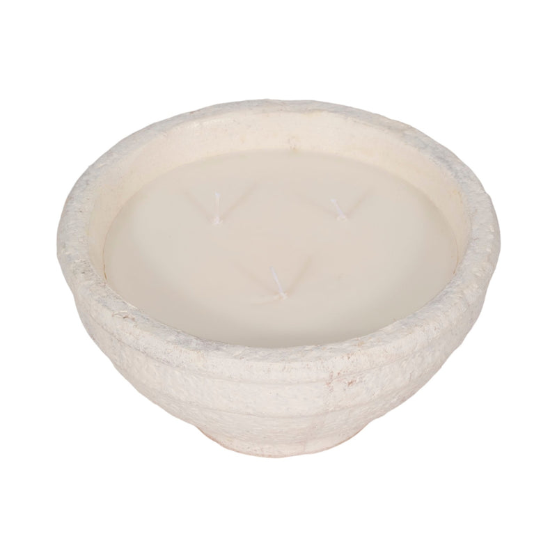 8" 16 Oz Spiced Cranberry Bowl Candle, White - Al Rugaib Furniture