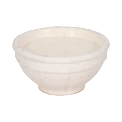8" 16 Oz Spiced Cranberry Bowl Candle, White - Al Rugaib Furniture