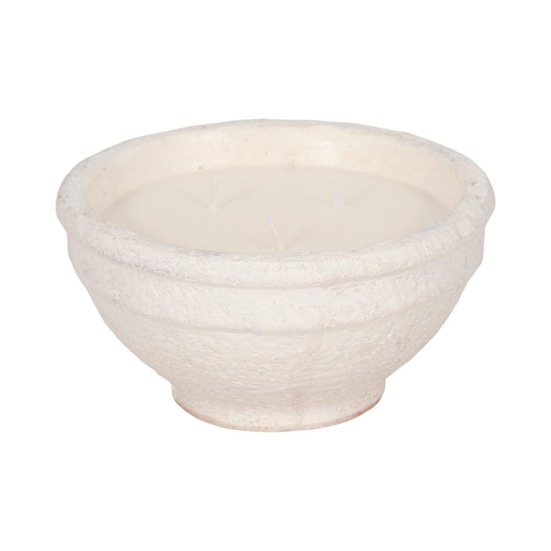 8" 16 Oz Spiced Cranberry Bowl Candle, White - Al Rugaib Furniture