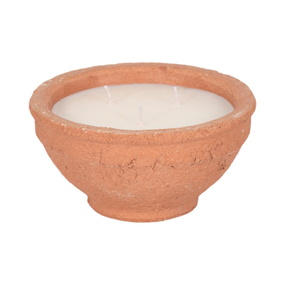 8" 16 Oz Tobacco Bowl Candle, Terracotta - Al Rugaib Furniture