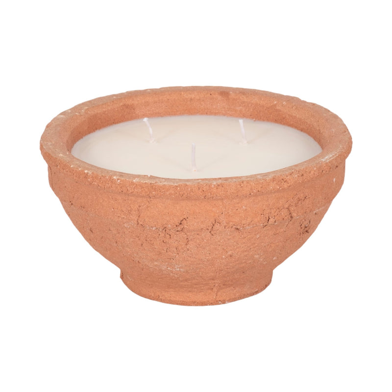 8" 16 Oz Tobacco Bowl Candle, Terracotta - Al Rugaib Furniture