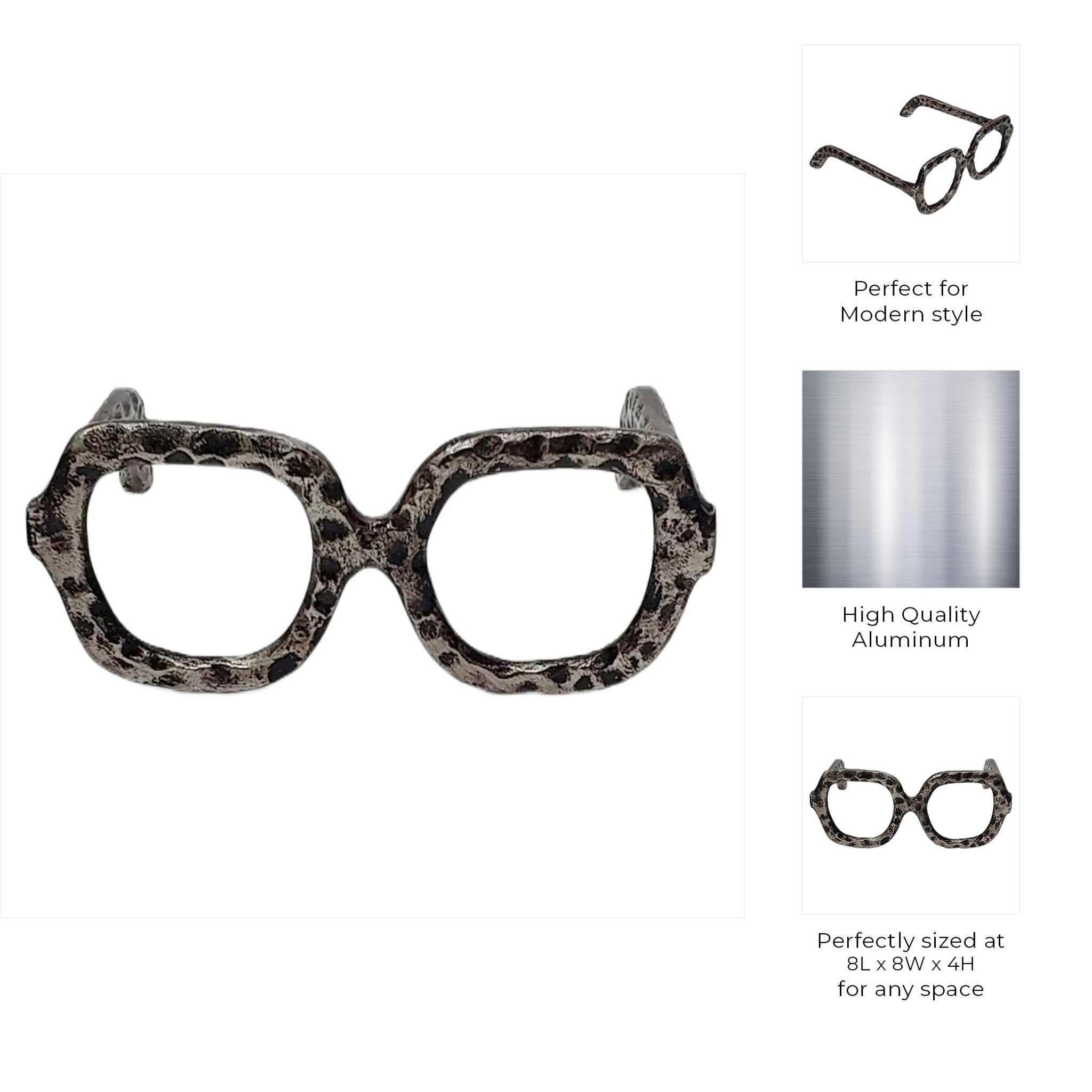 8" Alpena Silver Glasses Table Decors| Sagebrook Home
