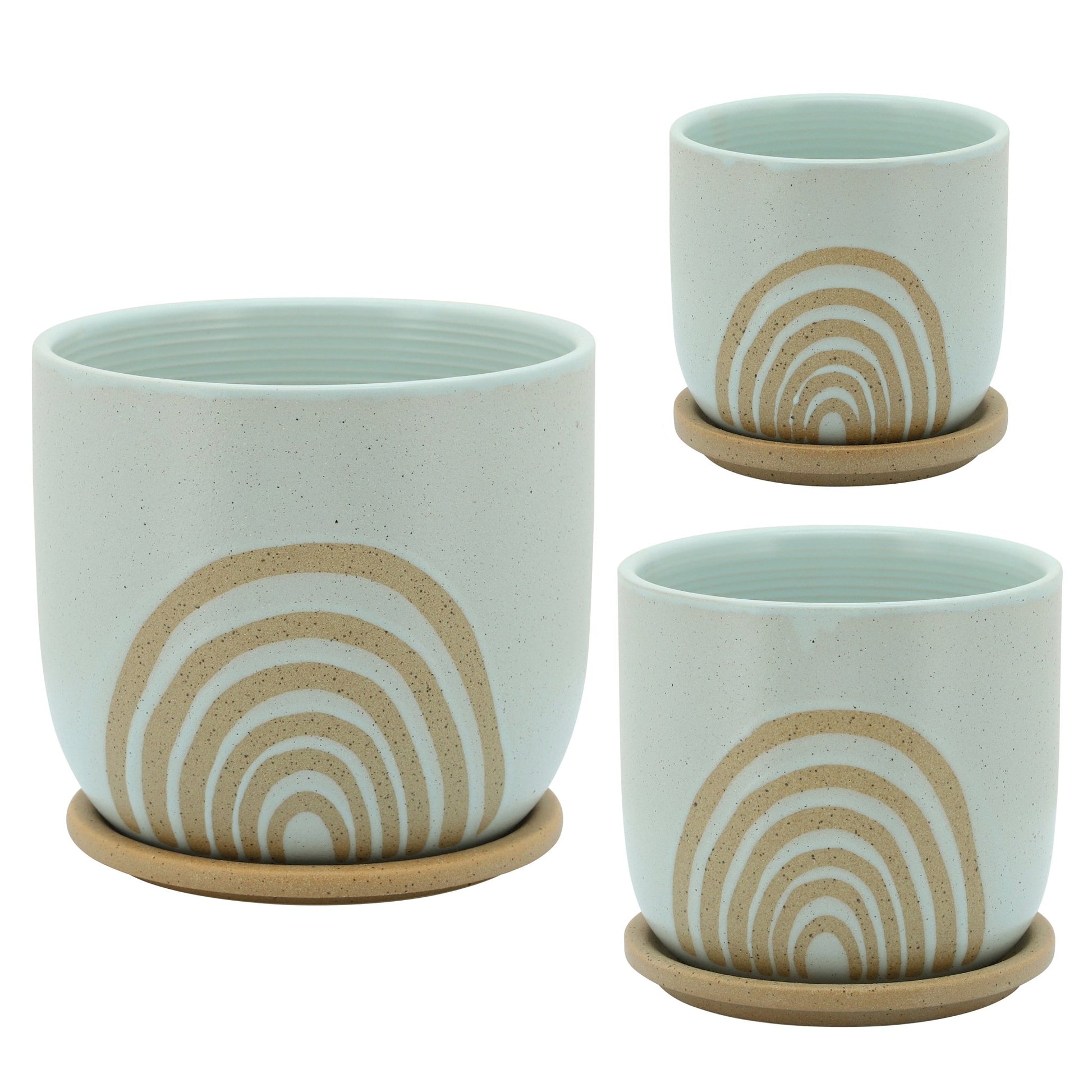 8" ARCH PLANTER W/ SAUCER, MINT Outdoor Planters| Sagebrook Home