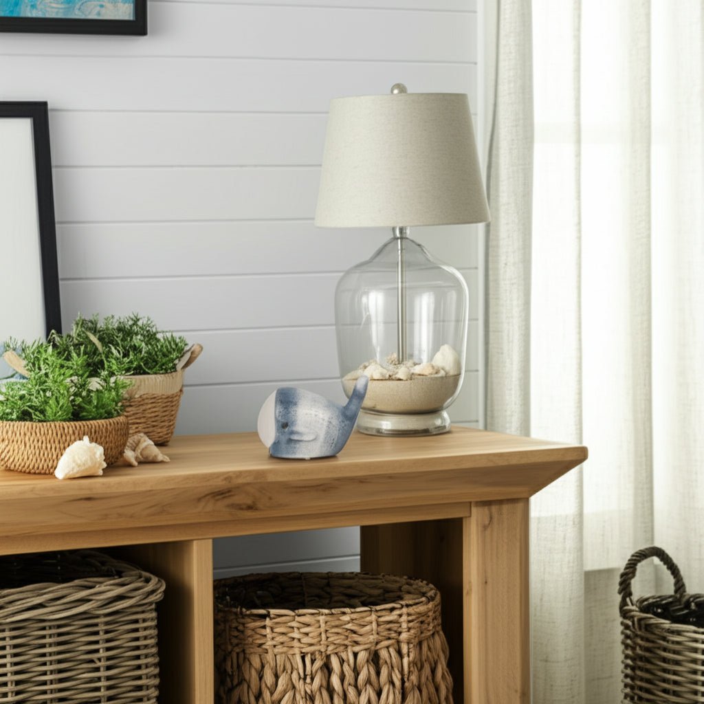 8" Blue Whale Decor, Blue/white Table Decors| Sagebrook Home